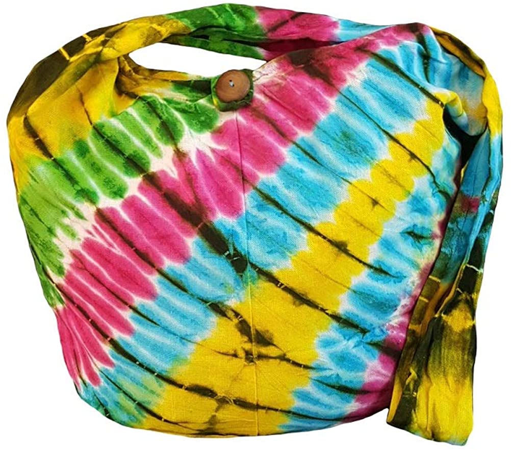 Price:$16.18 BTP! Tie Dye Sling Crossbody Shoulder Bag Purse Cotton Bohemian - Rainbow VF13  Handbags   