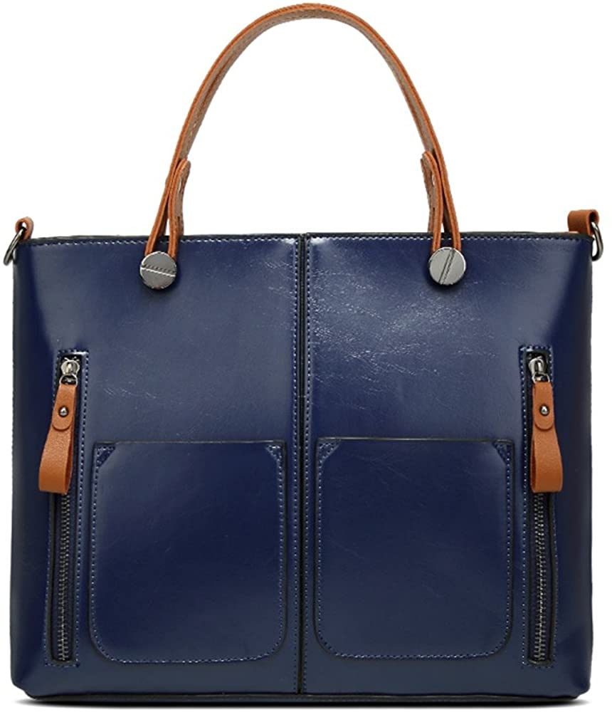 Price:$35.99    Women's Retro Oil Wax Leather Satchel Purse Single Shoulder Tote Bags for Lady  Clothing