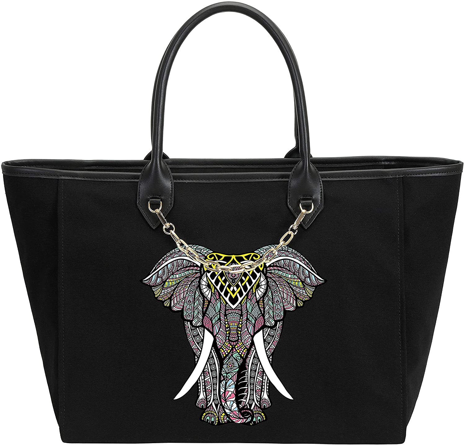 Price:$21.96 So'each Women's Handbag Animal Elephant Geometric Chain Shoulder Bag Black  Handbags   