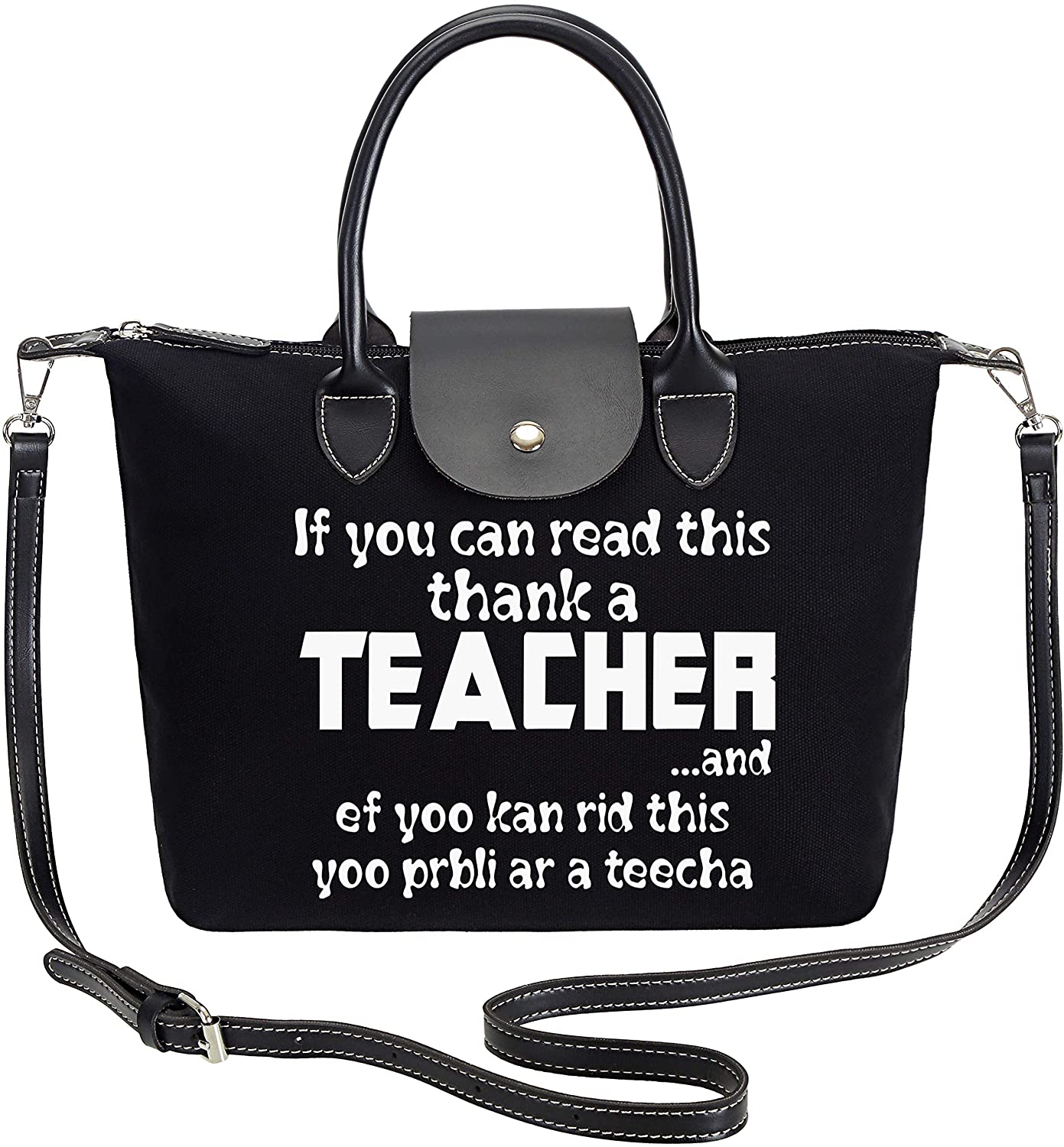 Price:$17.96 So'each Women's Thank A Teacher Handbag Crossbody Shoulder Bag Black  Handbags   