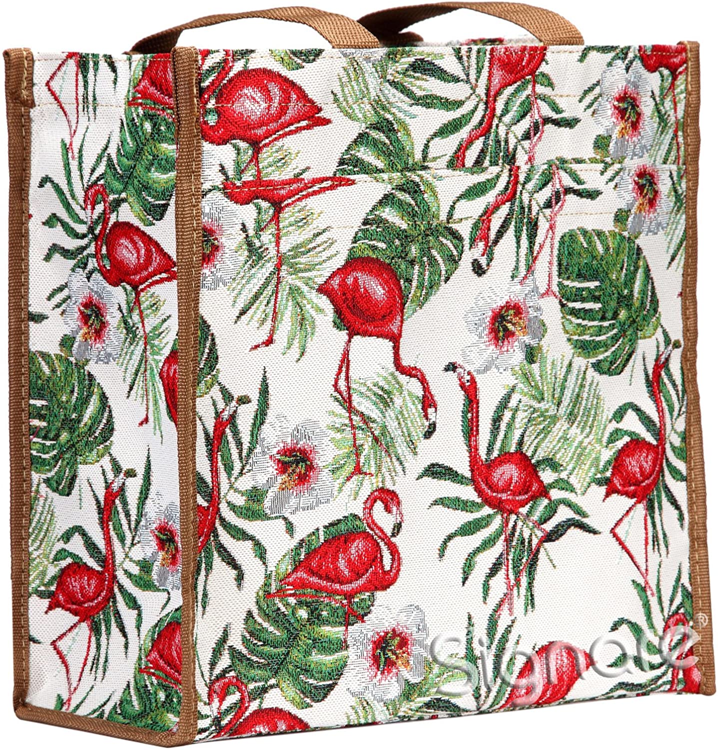 Price:$21.94    Signare Tapestry Shoulder Bag Shopping Bag for Women with Flamingo Design (SHOP-FLAM)  Clothing