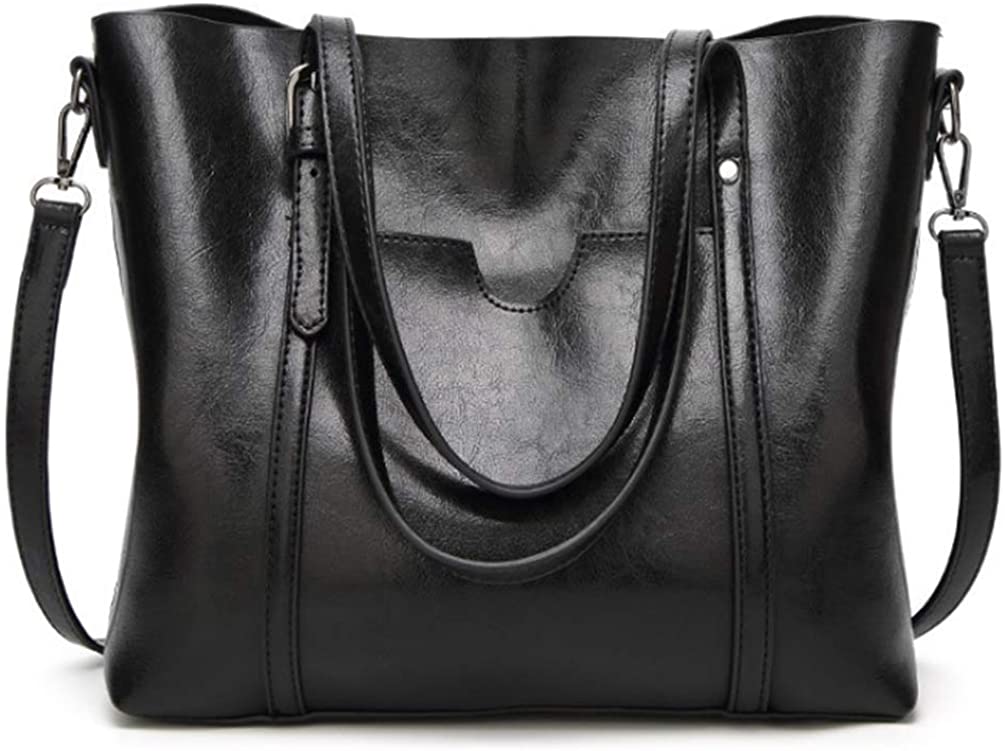 Price:$16.99    Jiaruo Large Belt Design PU Leather Vintage Shoulder Bags Top-handle Stachel Handbags Office Daily Tote Evening bag For Women Ladies (black)  Clothing