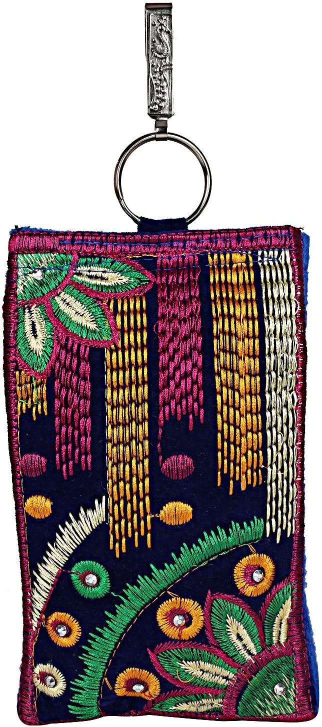 Price:$9.99    Suman Handicraft’s Lightweight Phone Purse, Cutest Crossbody Bag Mini Pouch Cell Phone Wallet Shoulder Bags for Women (Blue & Pink Color)  Clothing