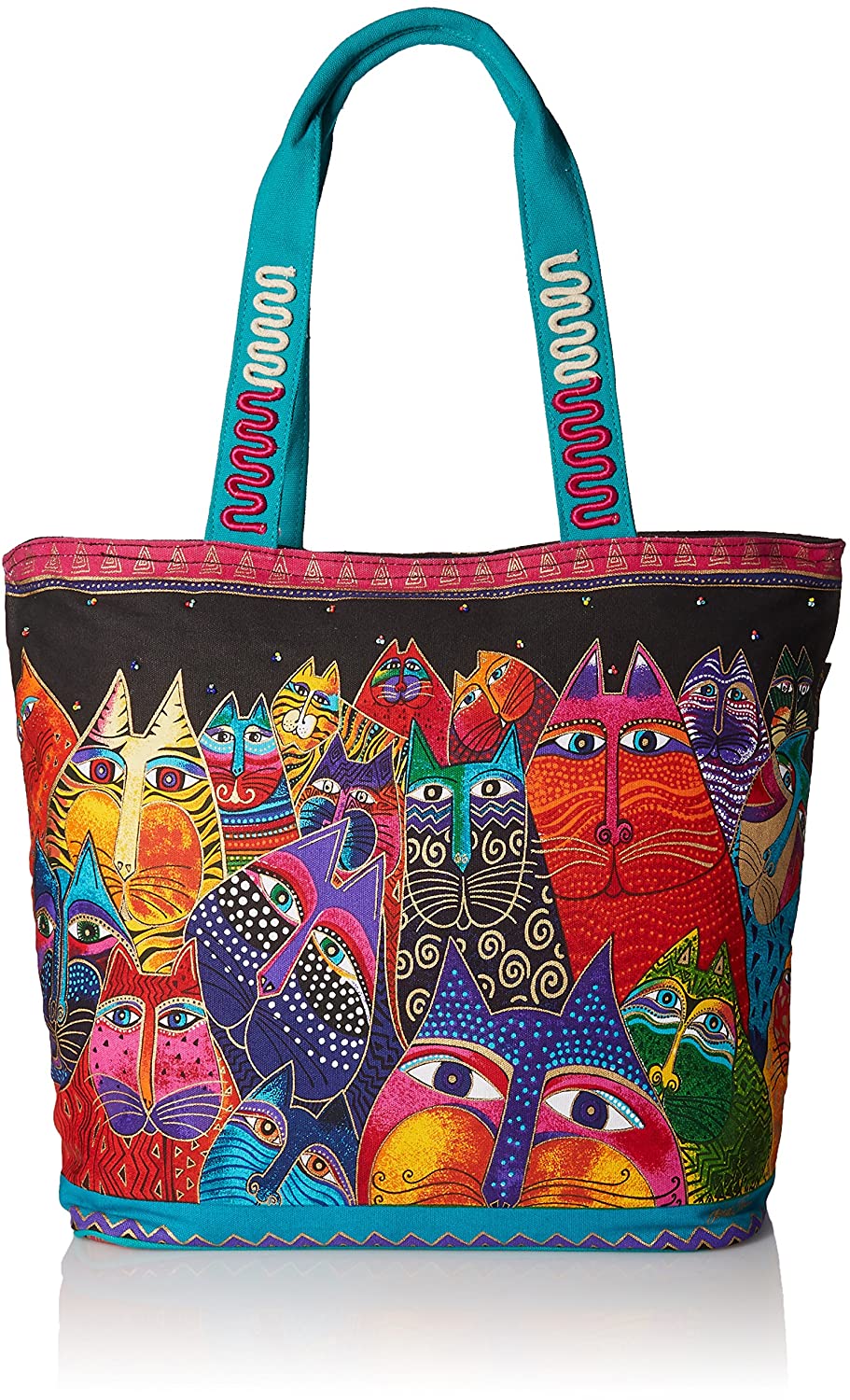 Price:$44.92    Laurel Burch (LB5230) Shoulder Tote Zipper Top 19, 1/2-Inch by 6, 3/4-Inch by 15-Inch, Fantasticats  Clothing