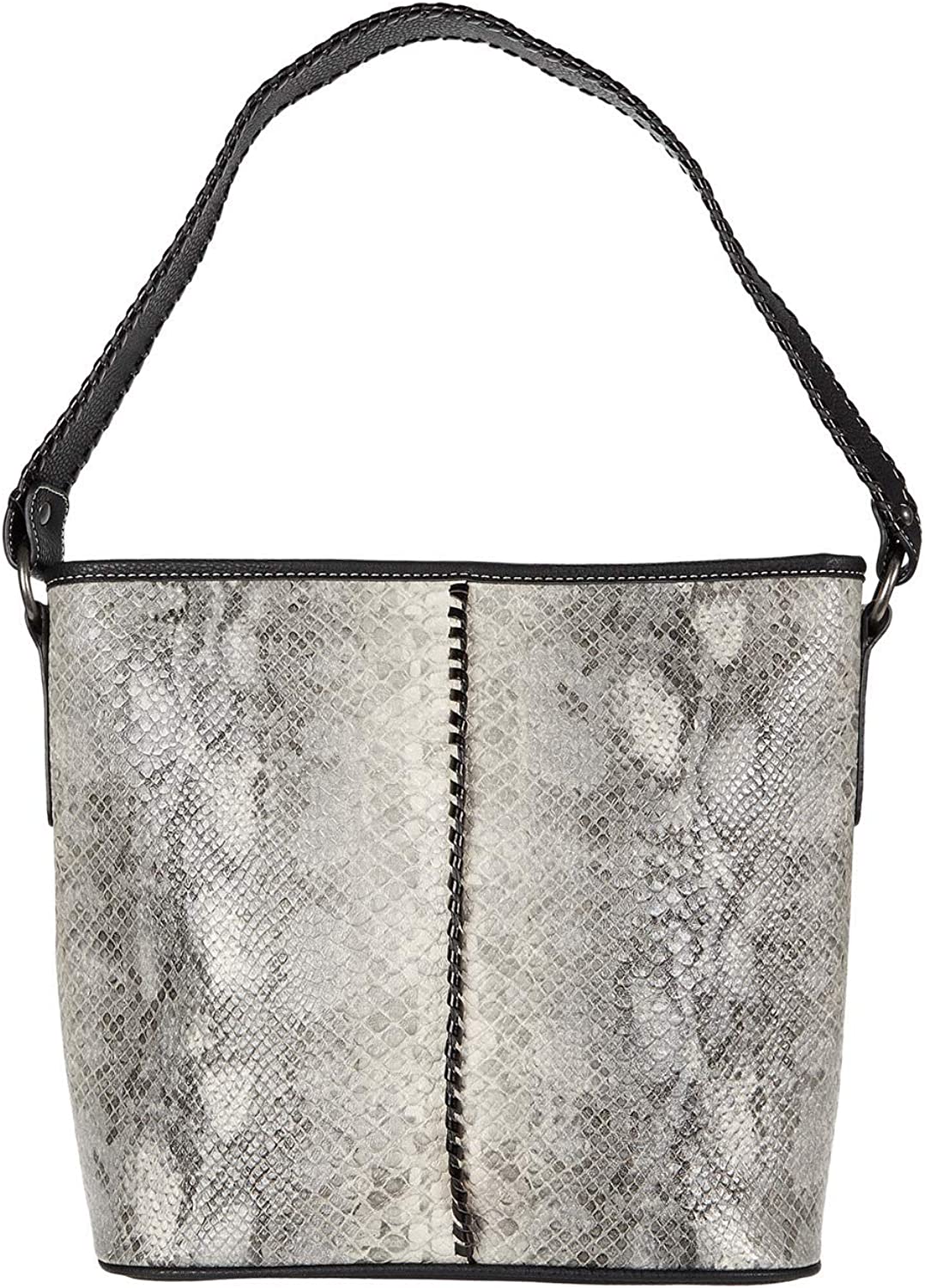 Price:$64.95 M&F Western Python Large Shoulder Bag Grey/Black Python Print One Size  Handbags   