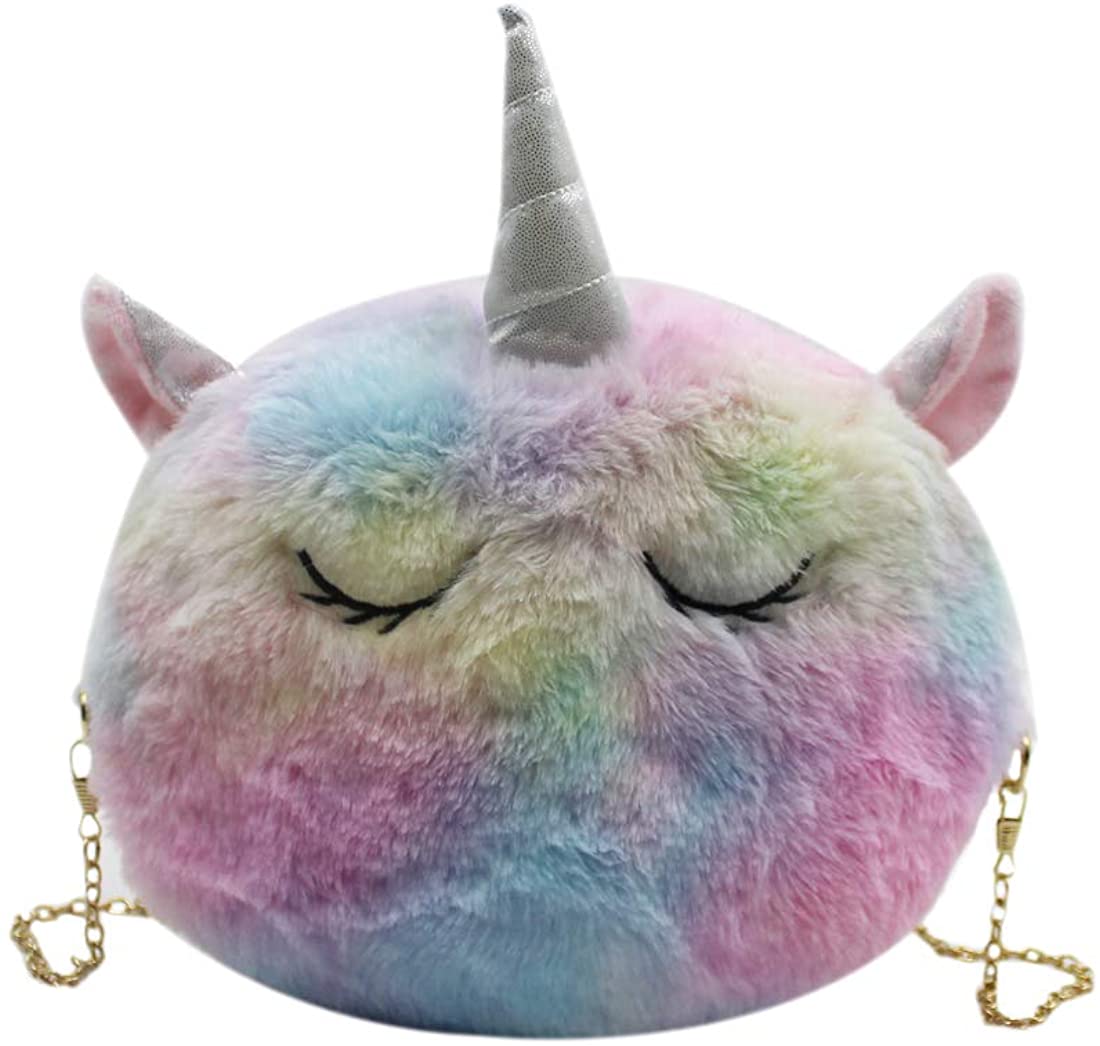 Price:$15.99    Fluffy Shoulder Bag Unicorn Crossbody Bag Cute Phone Pouch Small Purse Fashion Wallet Gift for Girls  Clothing