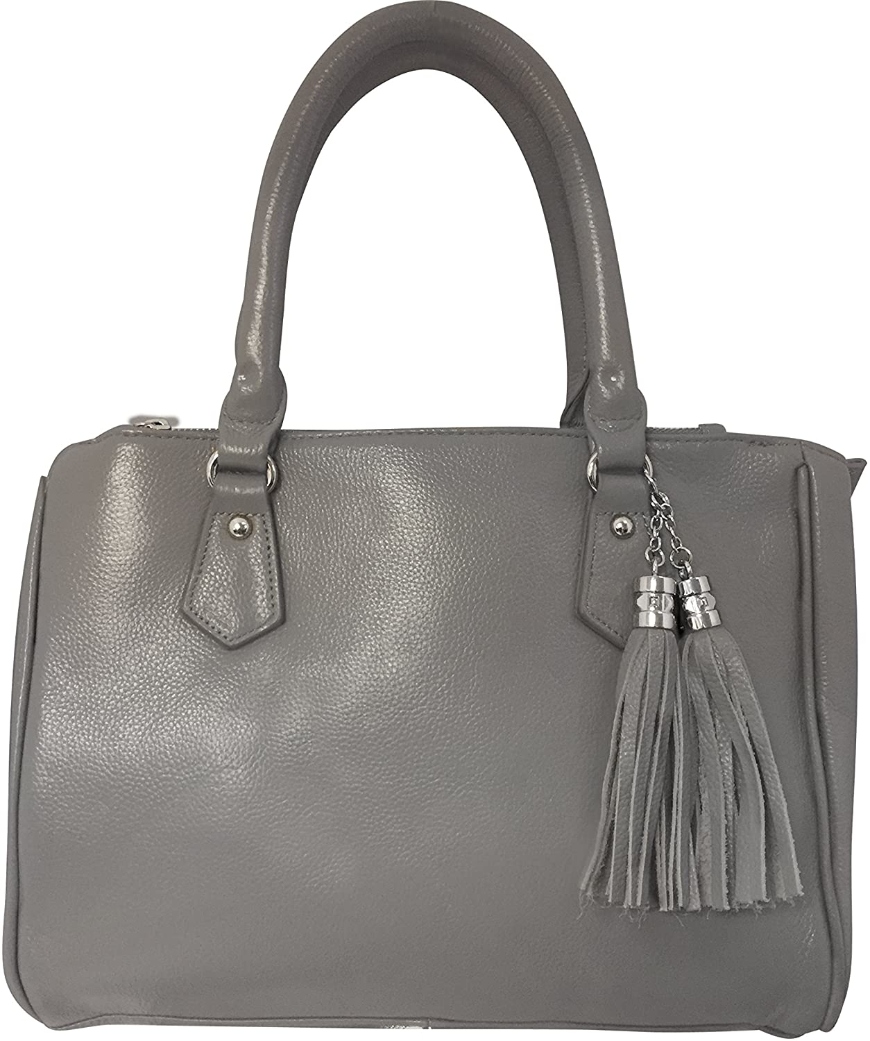 Price:$54.50    Leather Concealment Bag CCW Gun Purse With Lock and Shoulder Strap with Wire reinforcement (Grey)  Clothing