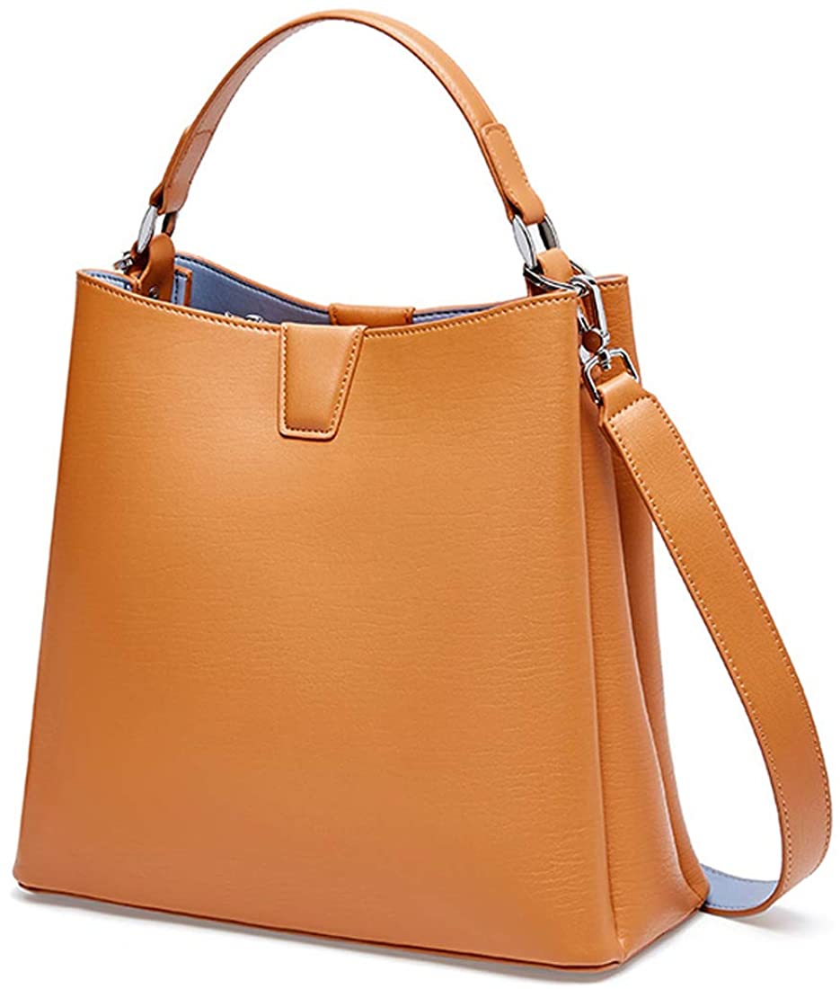 Price:$55.90    Heshe Leather Womens Handbags Tote Top Handle Bucket Bag Shoulder Bags Satchel Ladies Purses Crossbody Bag (Yellow)  Clothing