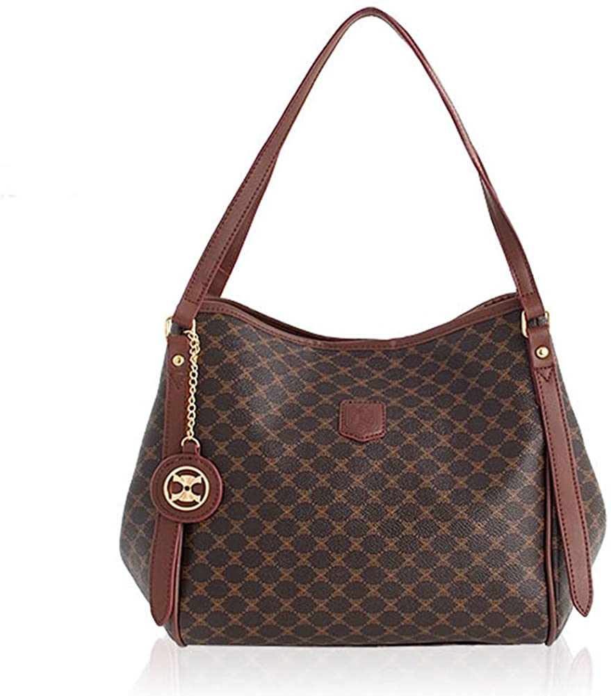 Price:$99.90 Violett-Handbags Leather Accents Daily Shopper Bag (Brown)  Handbags   