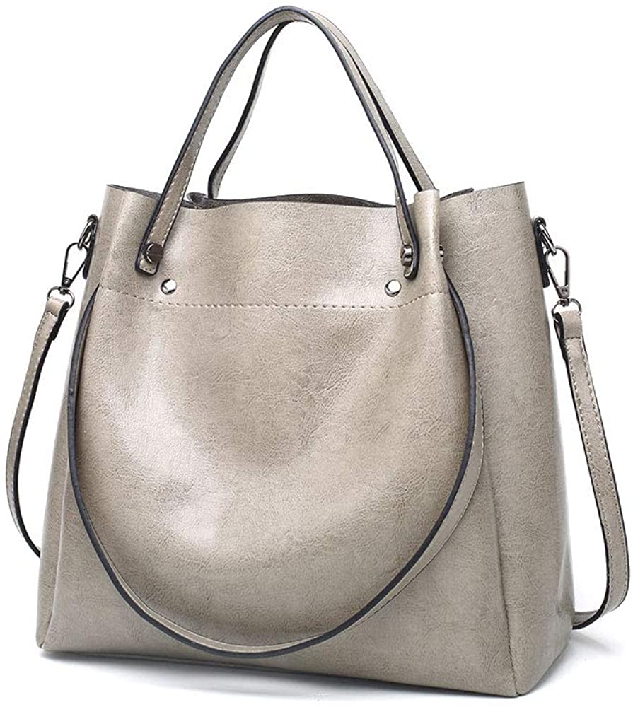 Price:$22.99    Women PU Leather Handbag Tote Purse, Large Capacity Hobo Shoulder Crossbody Bag, Gray  Clothing