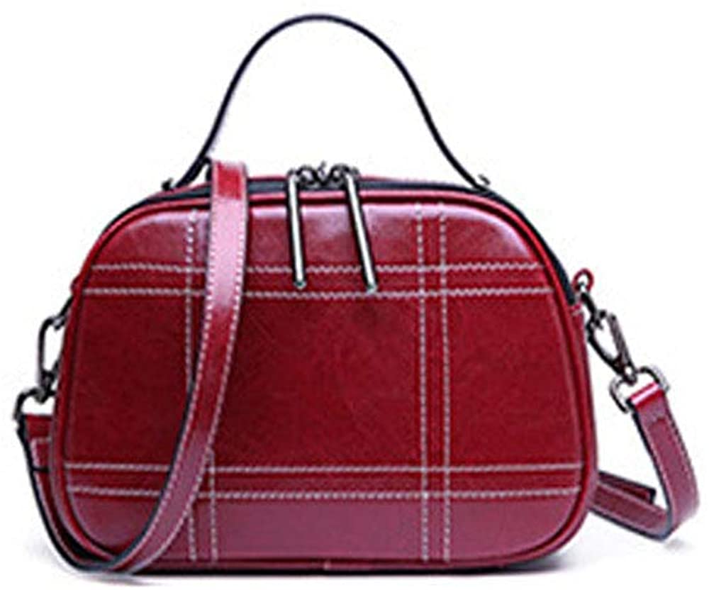 Price:$58.99 Small Crossbody Tote Bags for Women, Genuine Leather One Shoulder Bag Handbag with Adjustable Strap Lightweight(Claret)  Handbags   