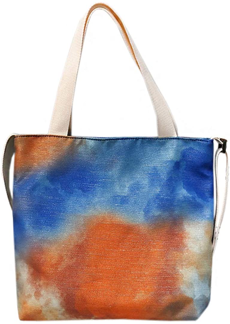 Price:$16.99    Jascaela Women Colorful Tie Dye Crossbody Shoulder Bag Casual Tote Purse Top Handle Handbag for Shopping Work School Travel Orange  Clothing