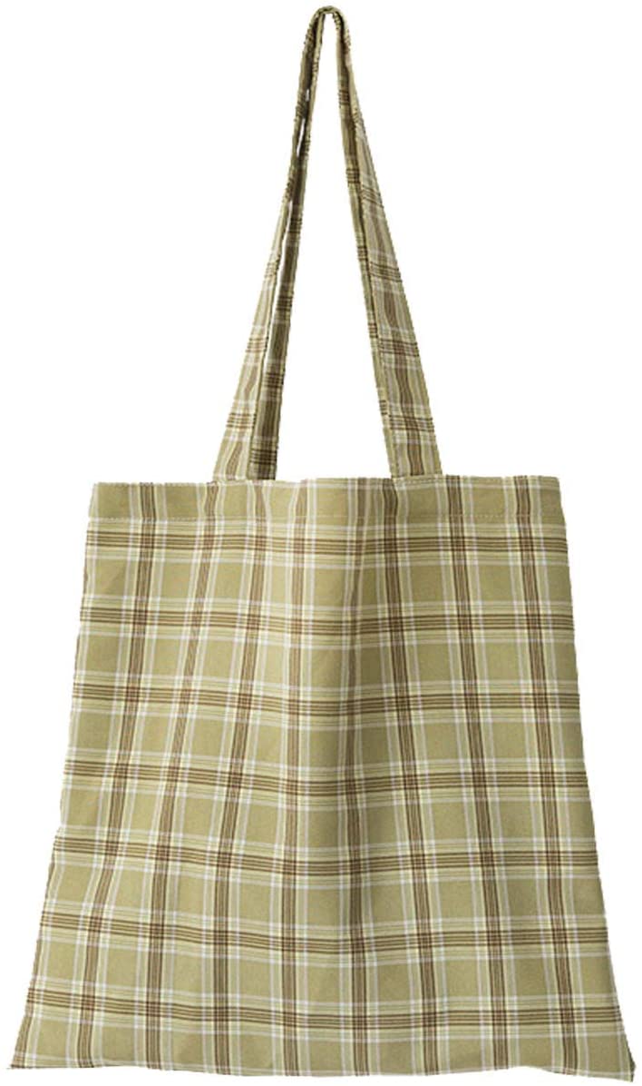 Price:$8.19    LONG WAY Women's Tote Bag Thick Check Girl's Shoulder Bag Buffalo Check Tote Bag (Green)  Clothing