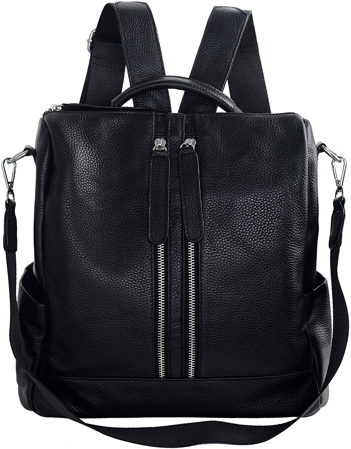 Price:$53.99    Women Genuine Leather Backpack Purse Convertible Casual Shoulder Bag Purse Medium  Clothing