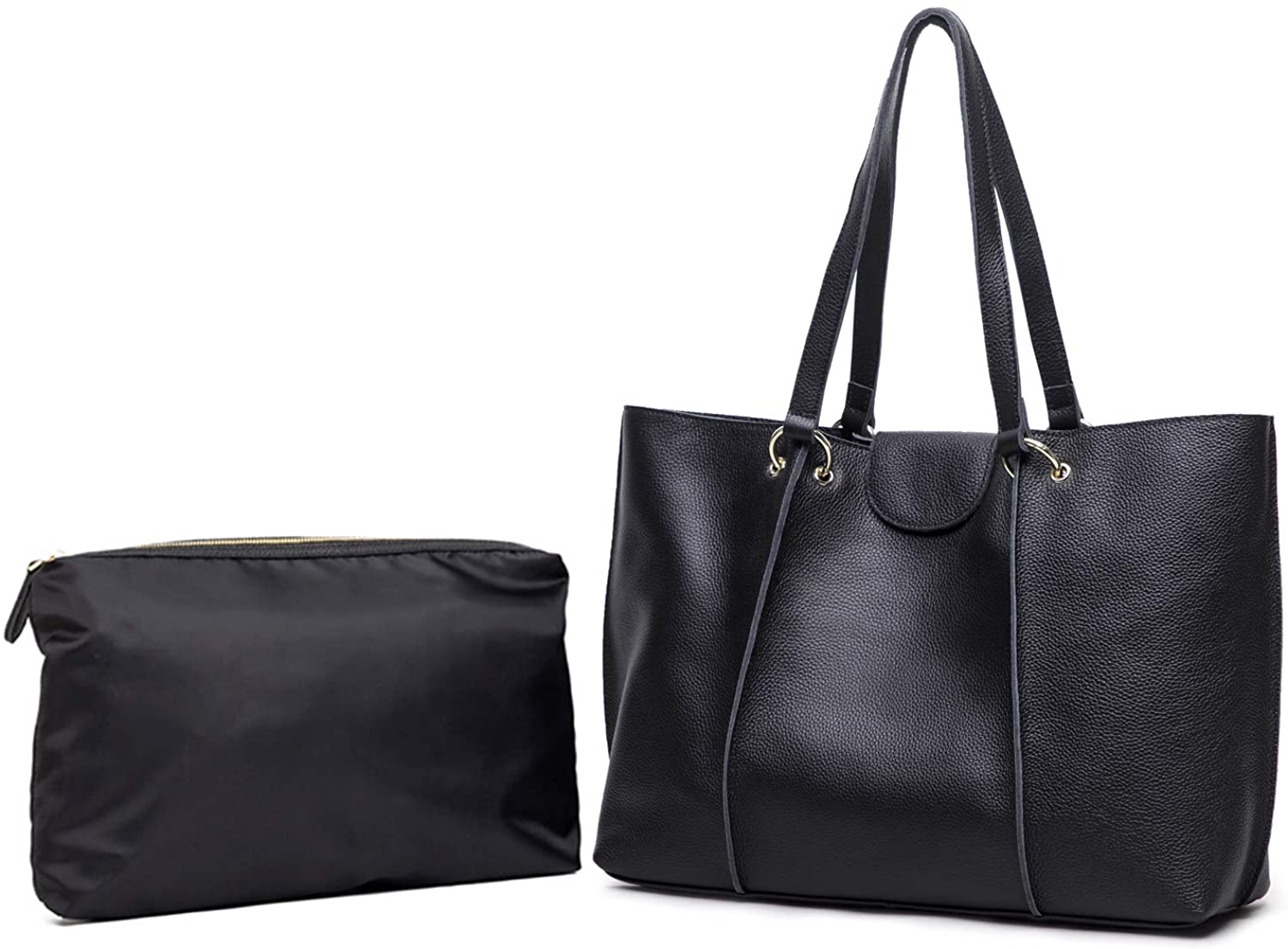 Price:$79.99 RFID Leather Handbags Women Designer Cow Top Layer Leather Tote Handcrafted Large Work Bag  Handbags   