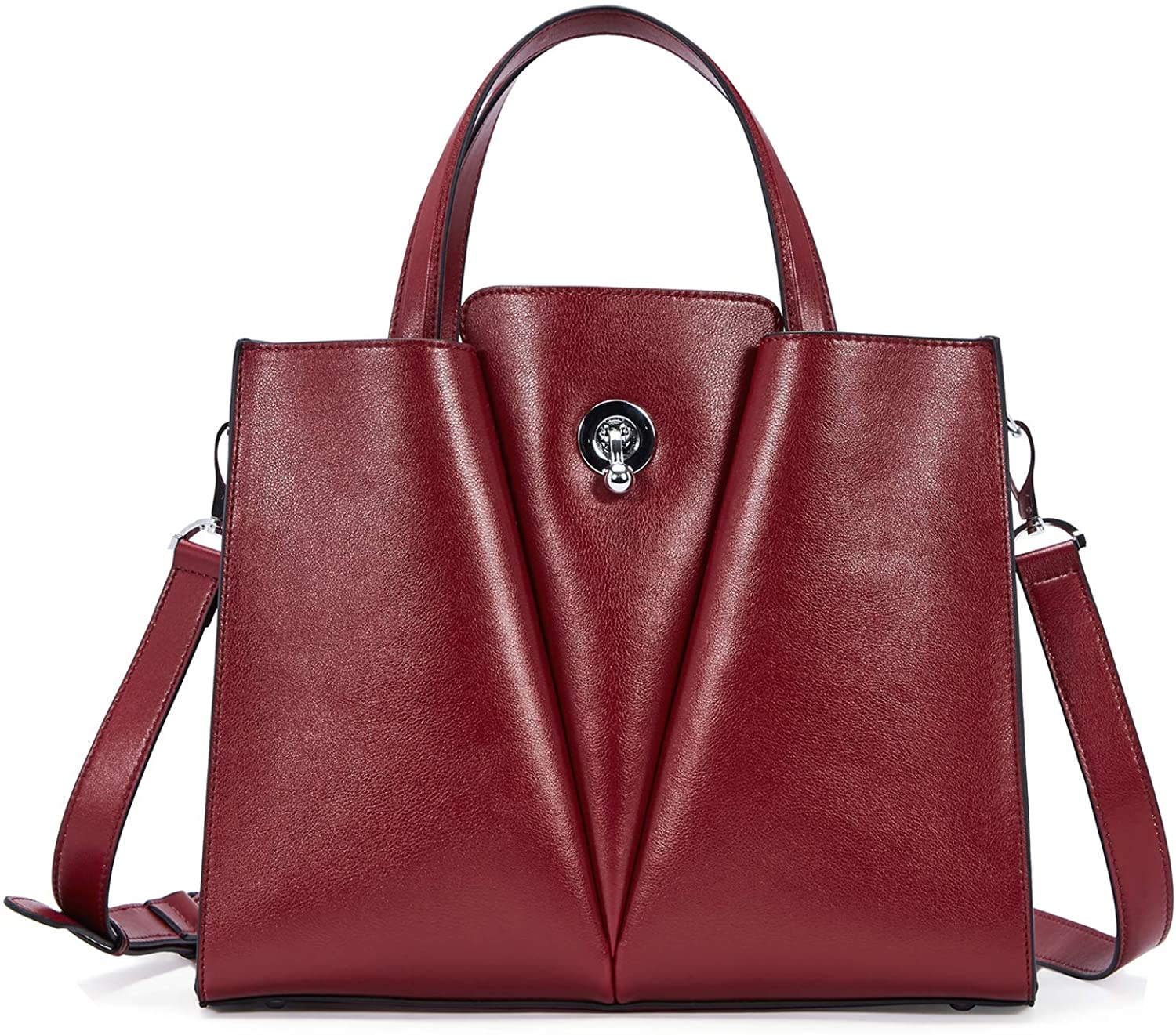 Price:$46.88    BOSTANTEN Women Satchel Handbags Leather Top Handle Shoulder Bag Crossbody Purse Wine Red  Clothing