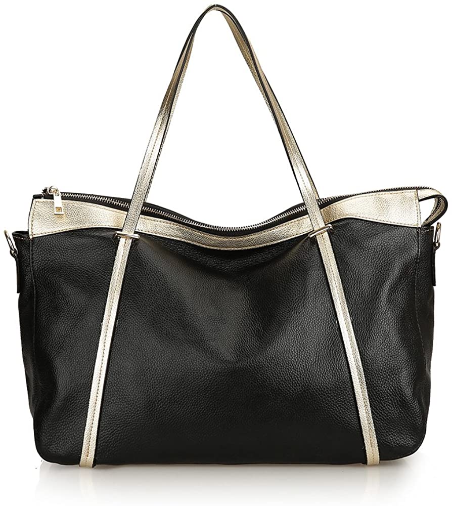 Price:$57.99    Women's Genuine Leather Shoulder Handbag Tote Bag Large Top-Handle Handbag  Clothing