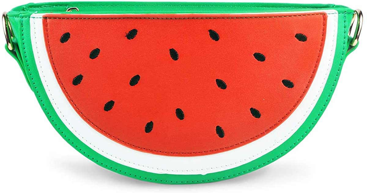 Price:$21.99 Cute Watermelon Crossbody Bag, Ustyle Women Girl Cartoon Fruit Chain Strap Shoulder Bag (green)  Handbags   