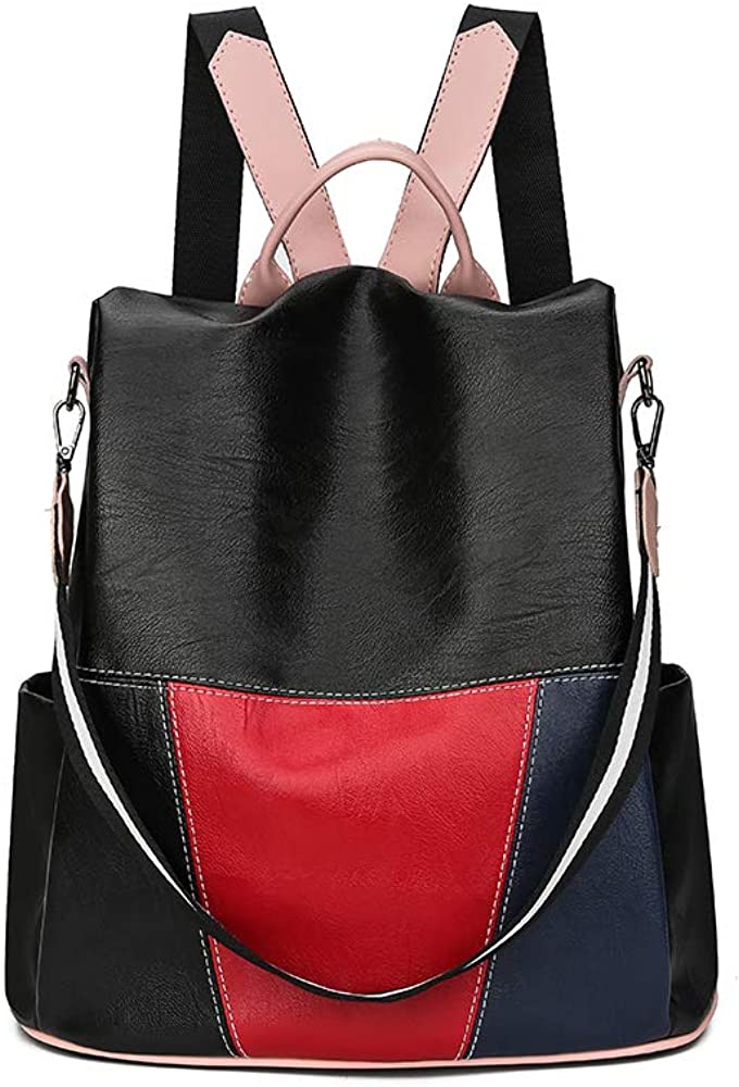 Price:$12.99    FUHUANDA Women Travel Backpack Purse PU Leather Anti-theft Casual Shoulder Bag Fashion Ladies Satchel Bags (Black)  Clothing