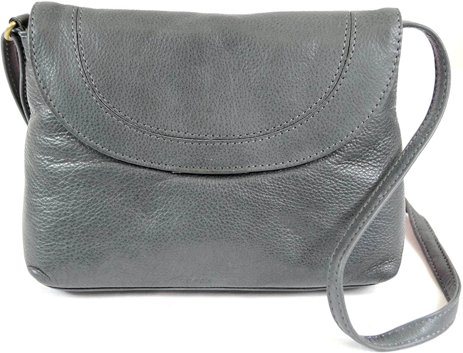 Price:$39.99 Ladies Soft Premium Leather Shoulder/Cross Body Bag (Charcoal)  Handbags   