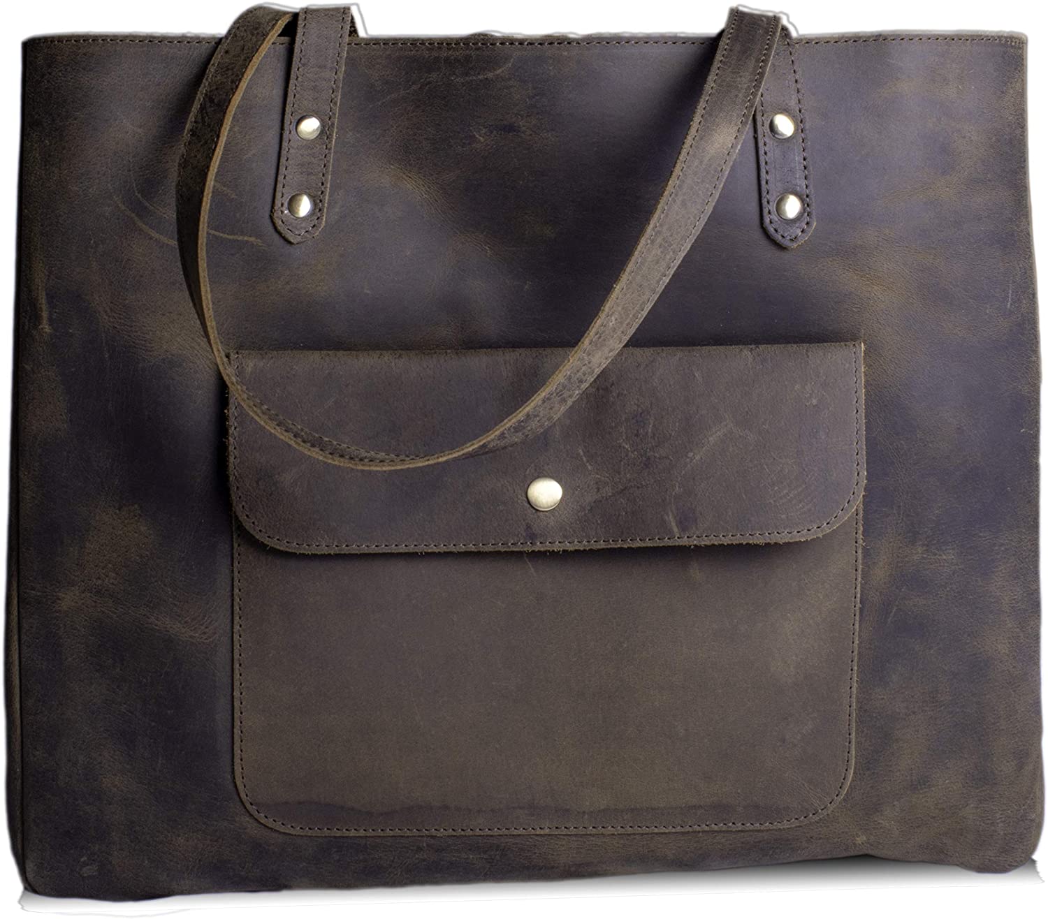 Price:$79.00    KomalC Genuine Soft Buff Leather Tote Bag Classic Shopper Shoulder Bag  Clothing