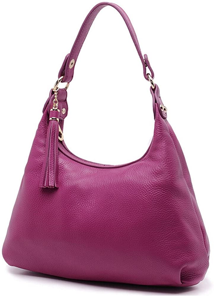 Price:$29.99    SEALINF Womens Leather Hobo Bag Handbag Shoulder Crossbody Tote with Tassel (purple)  Clothing