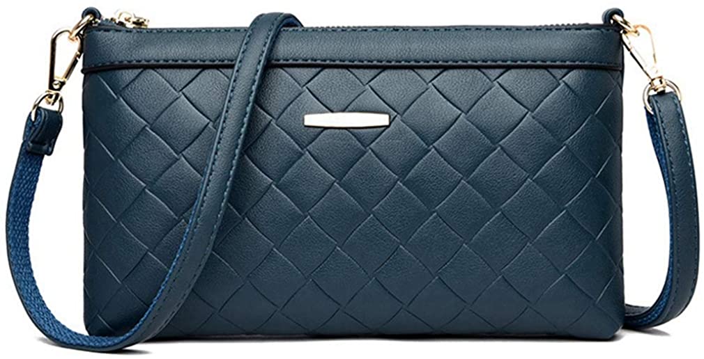 Price:$17.98 Women Small Leather Crossbody Shoulder Bag Lightweight Cell Phone Wallet Wristlet Purse (Navy Blue)  Handbags   