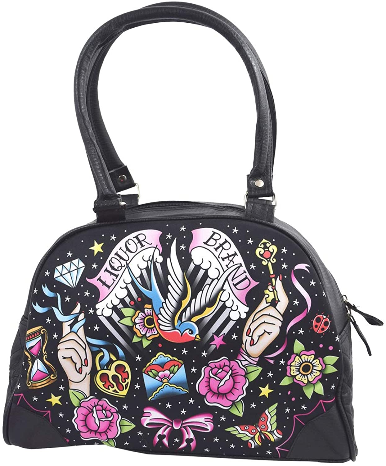 Price:$58.95 Liquor Brand True Love Flash Tattoo Sparrow Tattoo Art Bowling Bag  Handbags   