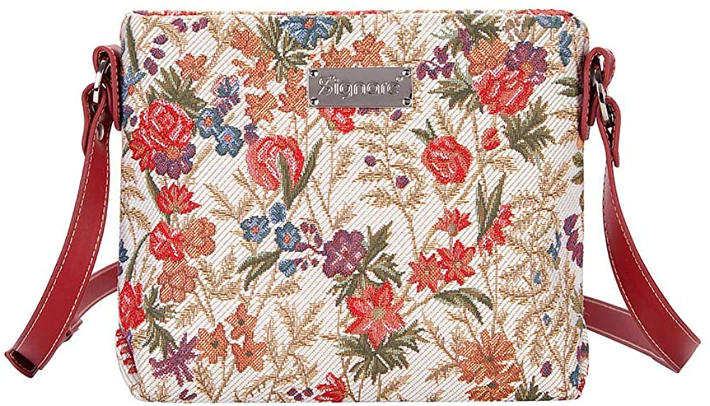 Price:$29.99 Signare Tapestry Crossbody Purse Small Shoulder Bag for Women with Flower Meadow Design  Handbags   