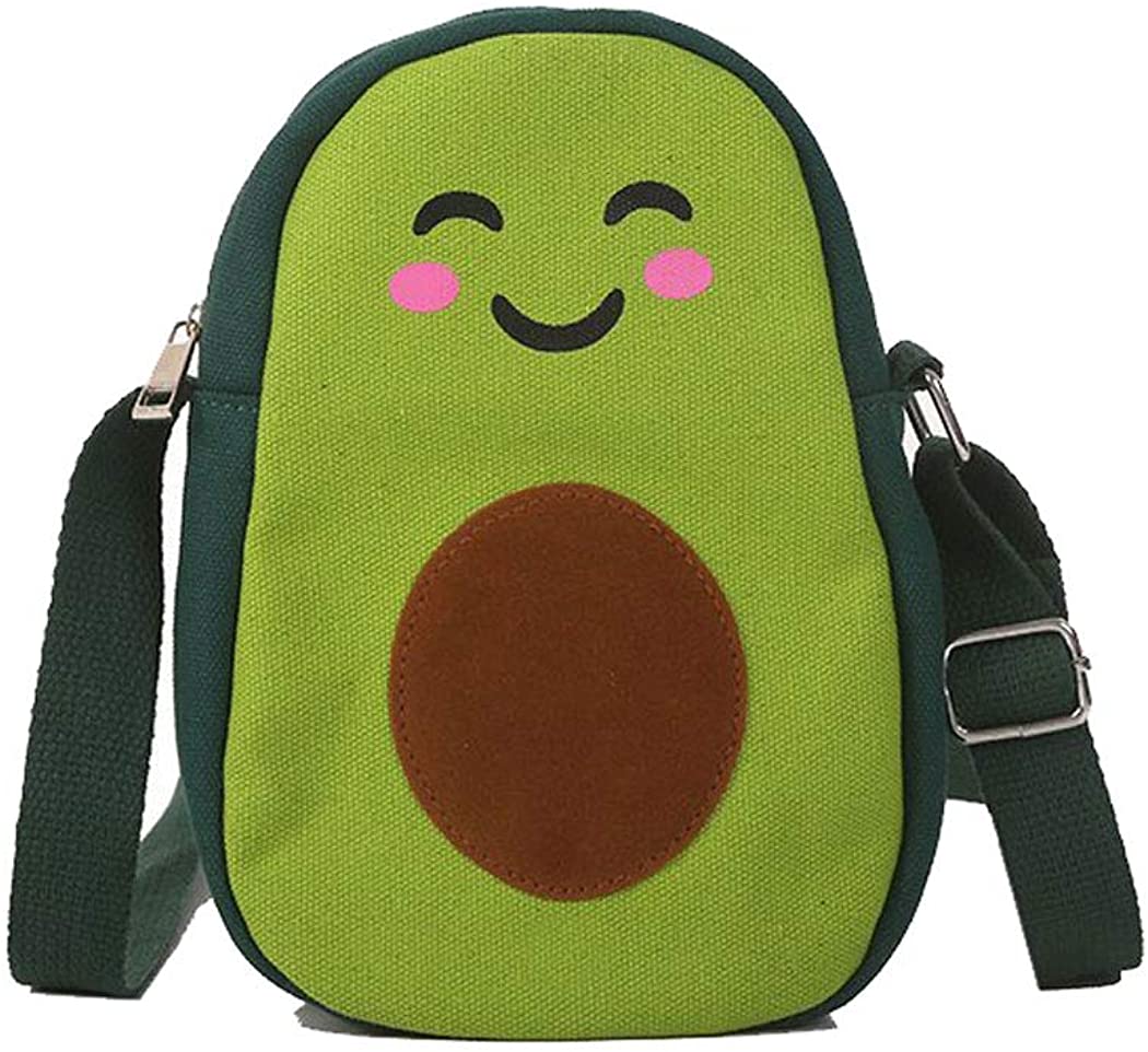 Price:$15.99    MILATA Fruit Avocado Shape Design Novelty Girls Purse Canvas Crossbody Bag Chic Shoulder Bag for Women, Purple, Small  Clothing
