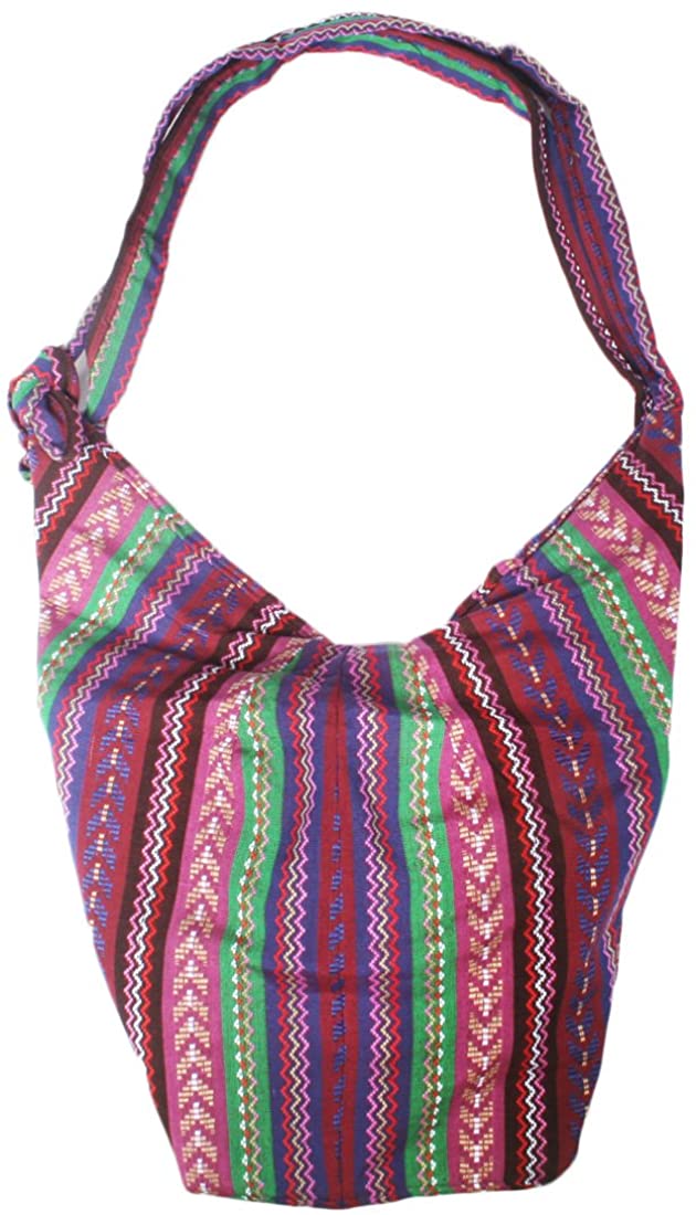 Price:$15.99 kilofly Bohemian Large Folding Cloth Crossbody Shoulder Bag, Adjustable Strap, Stripy Pink  Handbags   