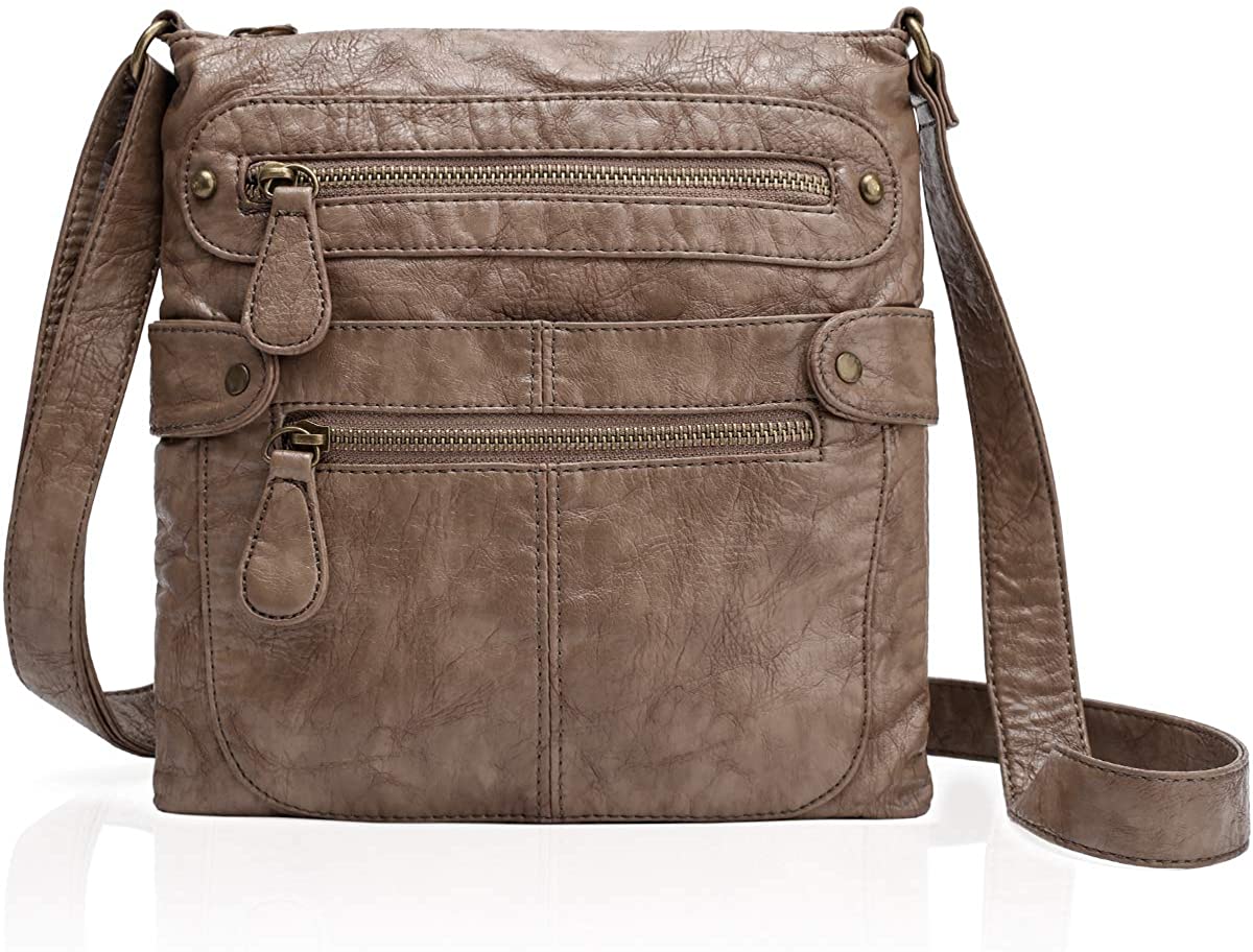Price:$28.99 Angel Barcelo Crossover Purse and Handbags Crossbody Bags for Women, Ultra Soft Leather Neatpack Bag Shoulder Purses for Girl (Khaki-51)  Handbags   