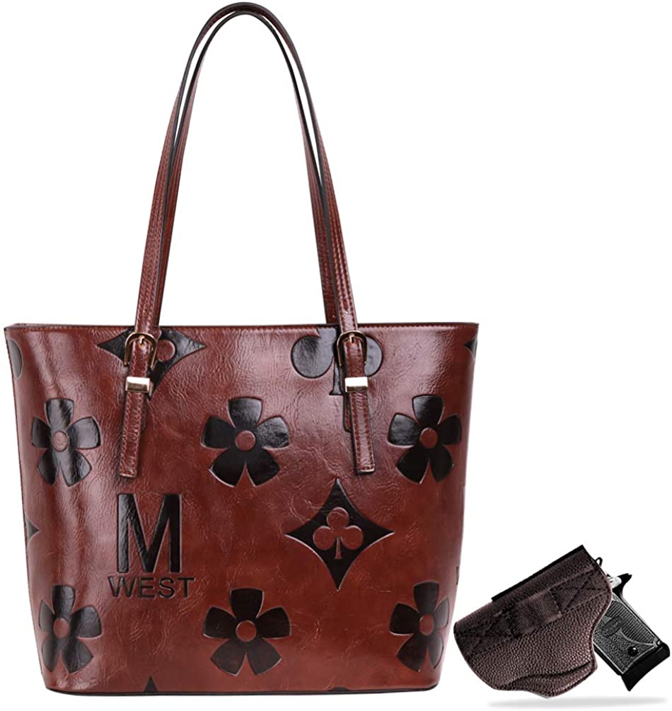 Price:$45.99    Montana West Tote Bag for Women Concealed Carry Purses And Handbags For Women Pistol Shoulder Strap Purses Bag Coffee MLC-G018CF  Clothing