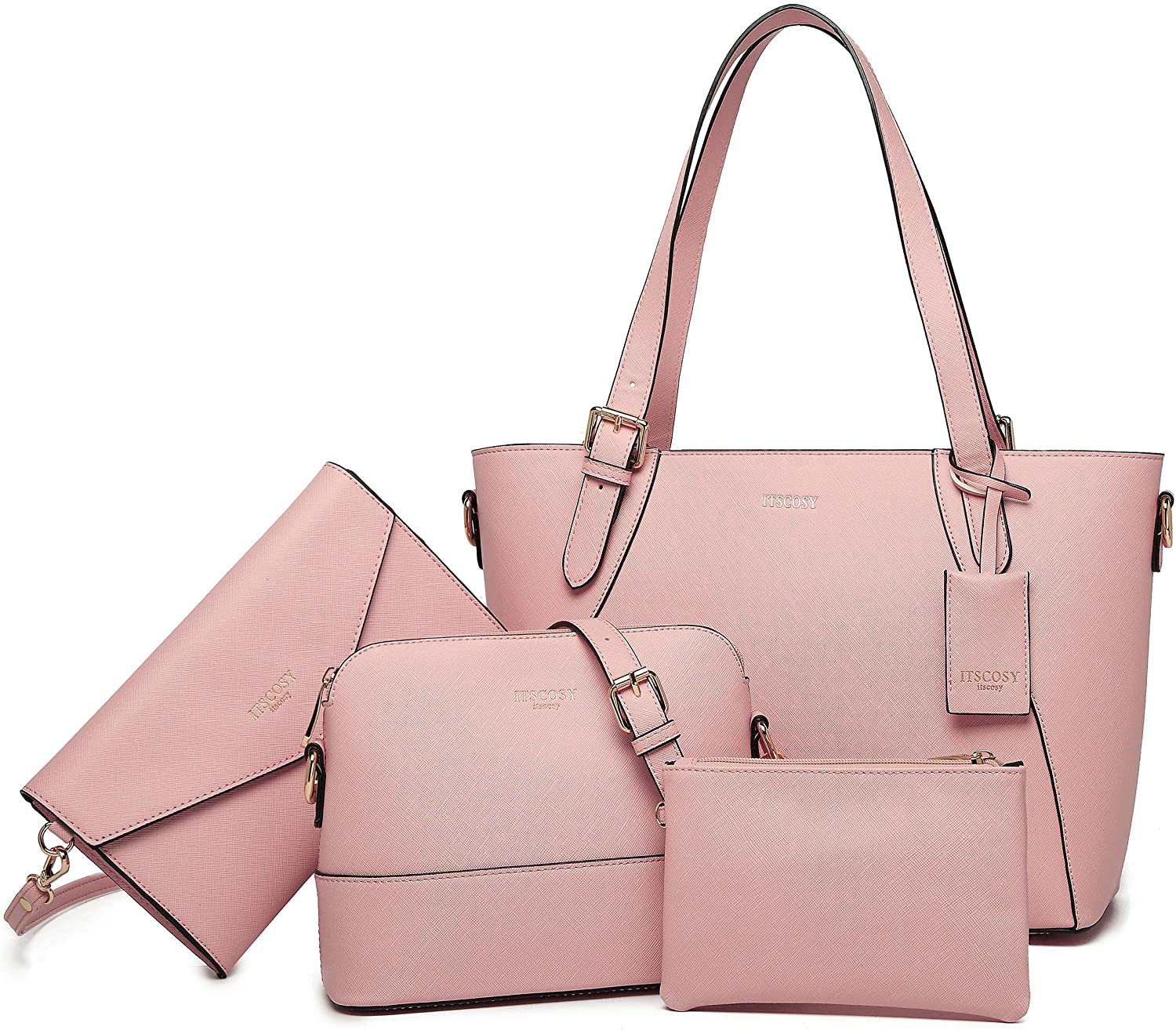 Price:$35.99    Tote Bag for Women Shoulder Bags Handbags Satchel Hobo 4pcs Purse Set (Pink)  Clothing