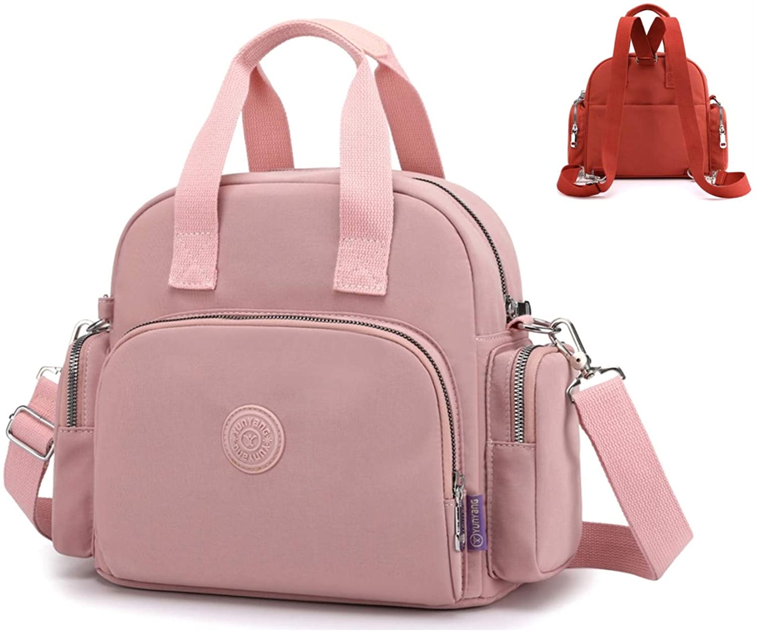 Price:$25.88    Scioltoo Backpacks Purse for Women and Teen Girls Cute Fashion Mini Nylon Crossboby Shoulder Bag Convertible Waterproof for Travel and Daily Pink  Clothing