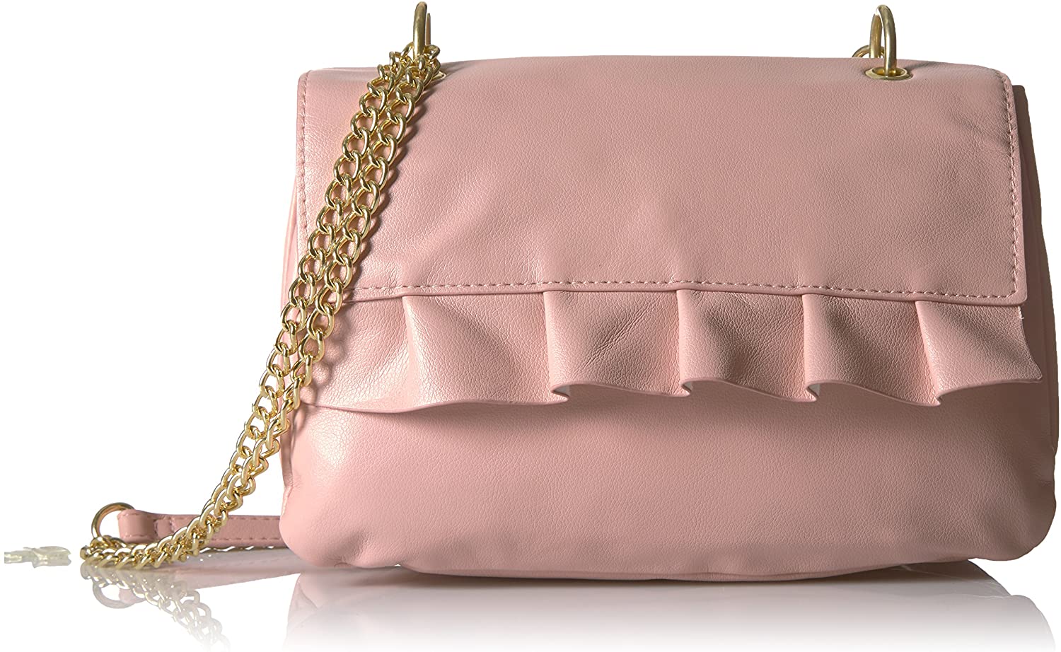 Price:$22.70 T-Shirt & Jeans Chain Shoulder Bag with Ruffle, Black  Handbags   