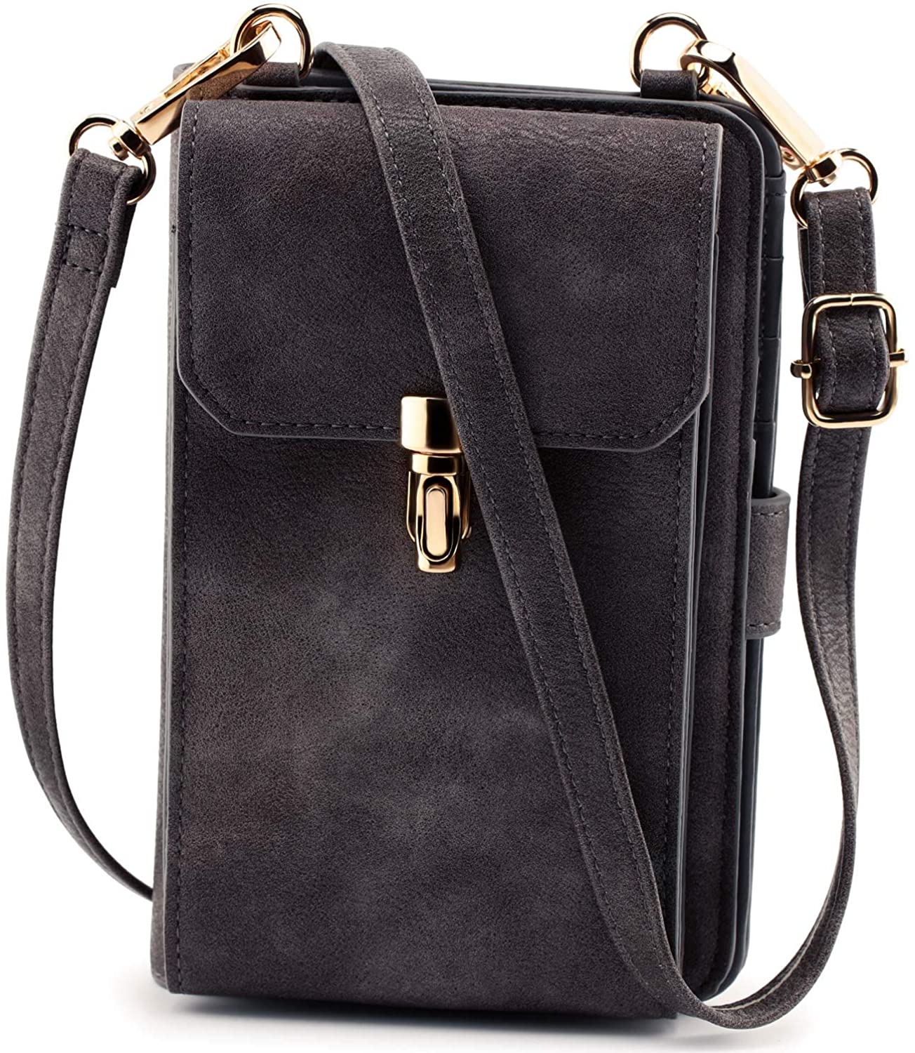 Price:$9.99 Kastu Cell Phone Small Purse Wallet for Women Light RFID Blocking Shoulder Crossbody Bags Gray  Handbags   