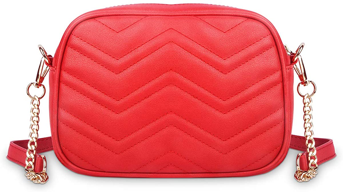 Price:$18.99 Fashionable Crossbody Bag for Girl, Ustyle PU Leather Shoulder Bag Women Cute Purse Zipper Closure Wallet (Red)  Handbags   