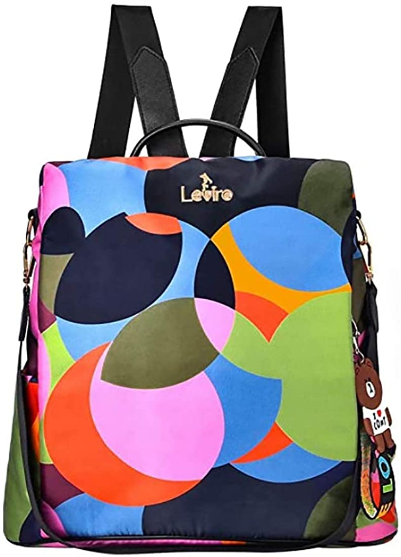 Price:$33.99    Leviro Printed Women Backpack Purse Waterproof Nylon Anti-theft Backpacks for Women School Shoulder Bag Camo Handbag  Clothing
