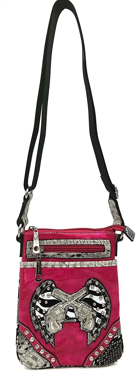 Price:$9.00    Angie&Allie Womens Messenger Bag Leather Vintage Mini Shoulder Bag(Fuchsia)  Clothing
