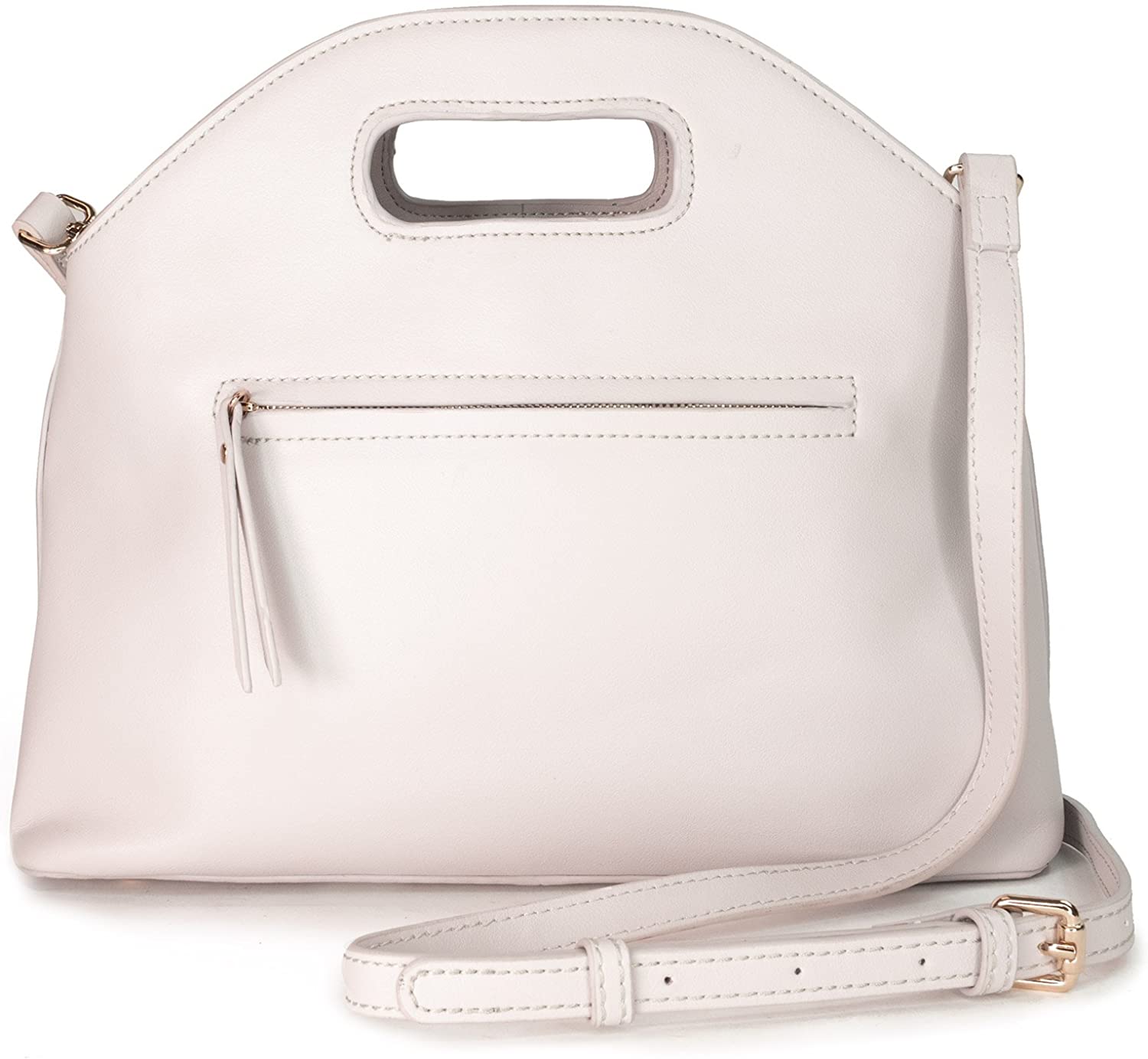 Price:$49.99 Without Genuine Leather Women's Top Handle, Shoulder Bag, Minimal (Taupe)  Handbags   