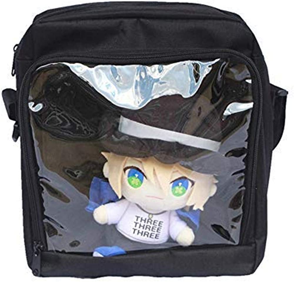 Price:$16.99 Ita Bag Crossbody Itabags Shoulder Bag Purse Anime Decorable Clear Bag(Black)  Handbags   