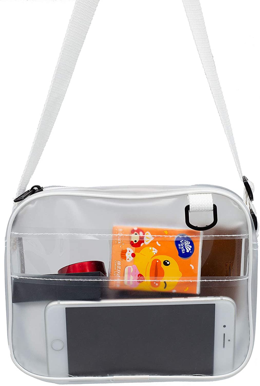 Price:$8.99    DukeTea Small Clear Crossbody Bag Stadium Approved Concerts Sports Game See Through Shoulder Purse for Girls Women  Clothing