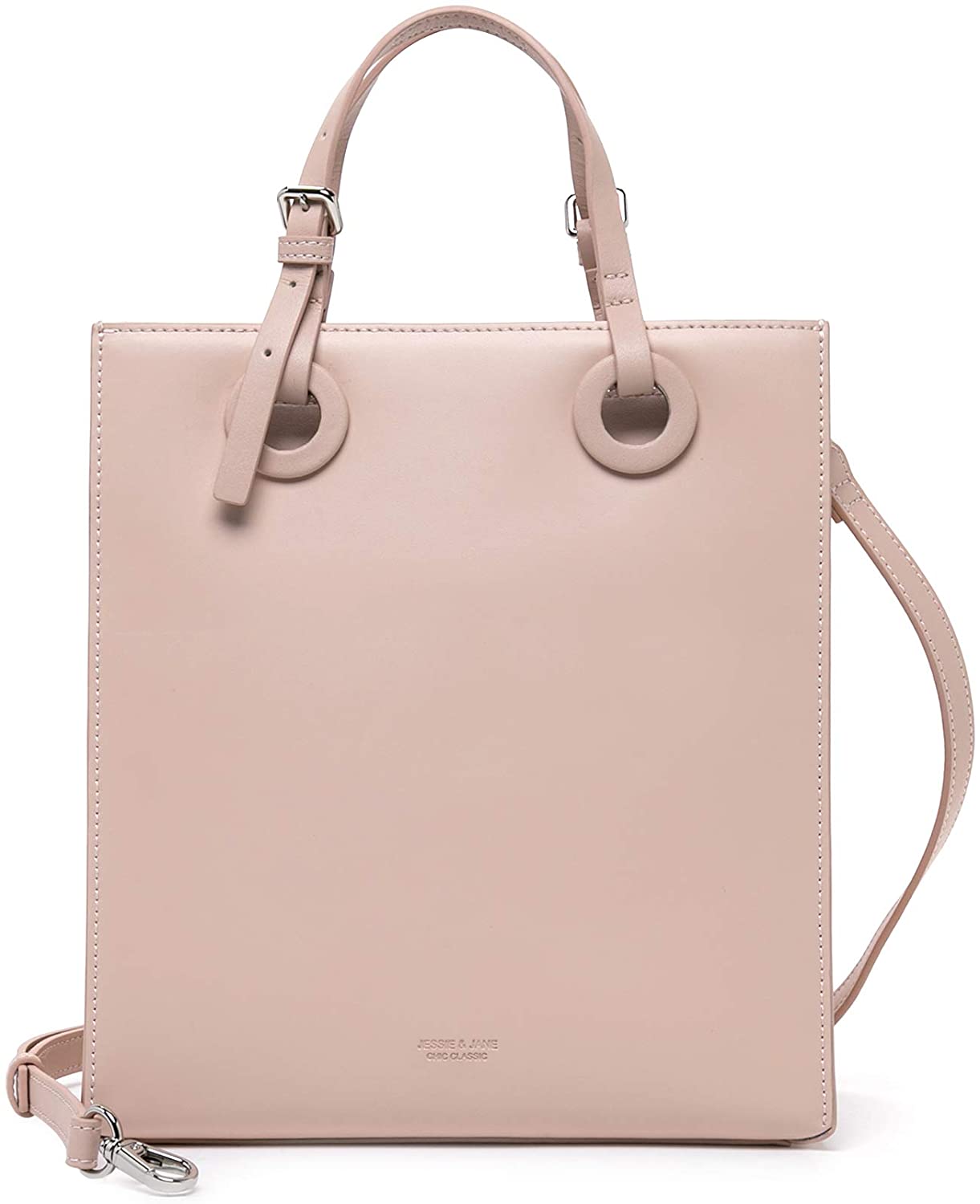 Price:$119.00 Jessie & Jane Genuine Leather Crossbody Shoulder Bag for Girls Pink Color Party Office Handbag  Handbags   