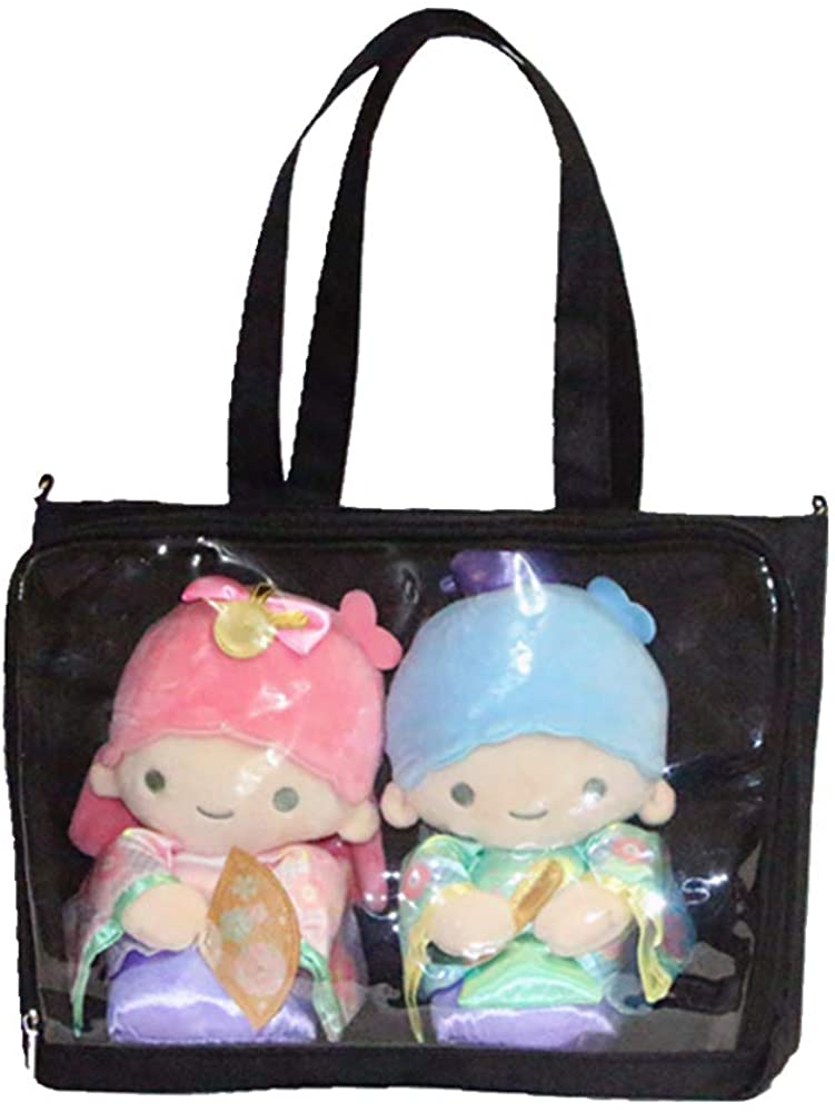 Price:$23.99    Ita Bag Tote Bag Itabags Transparent Shoulder Bag Anime Bag Decorable Clear Bag (Black)  Clothing