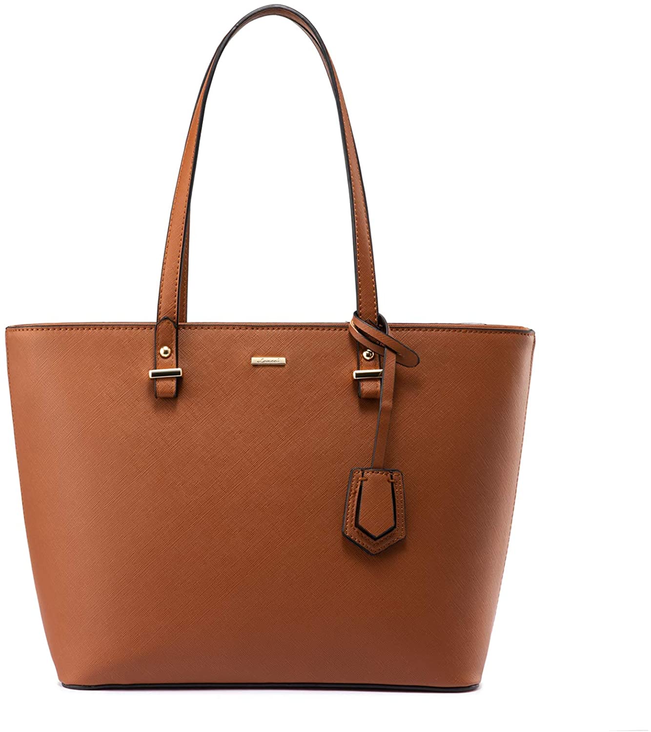 Price:$25.90    Handbags for Women Large Purses Leather Tote Bag School Shoulder Bag with External Pocket, Brown  Clothing