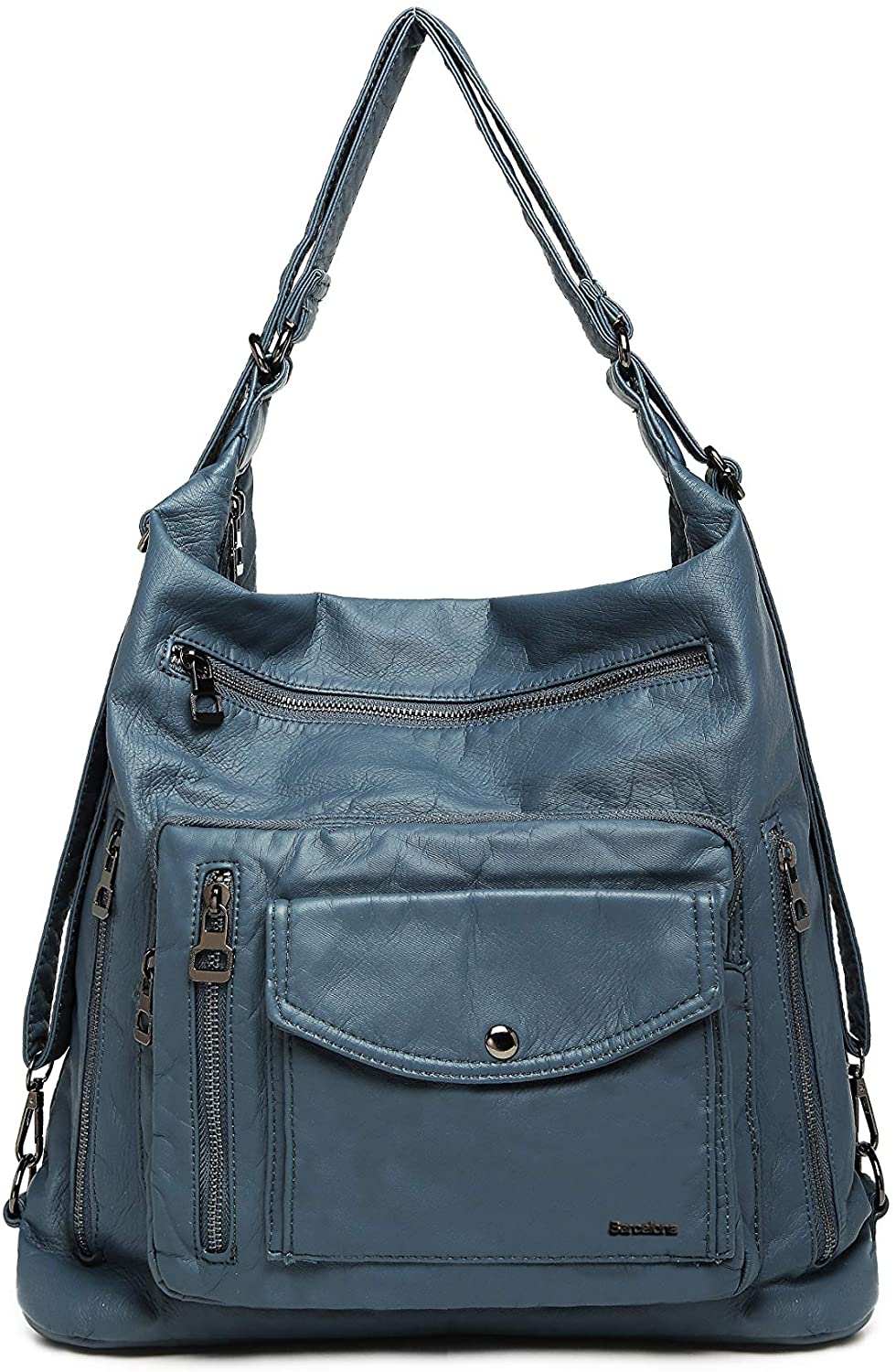 Price:$29.95    21K Barcelona 3in1 Shoulder bag, Backpack and Crossbody bag 1580 (Jeans Blue)  Clothing