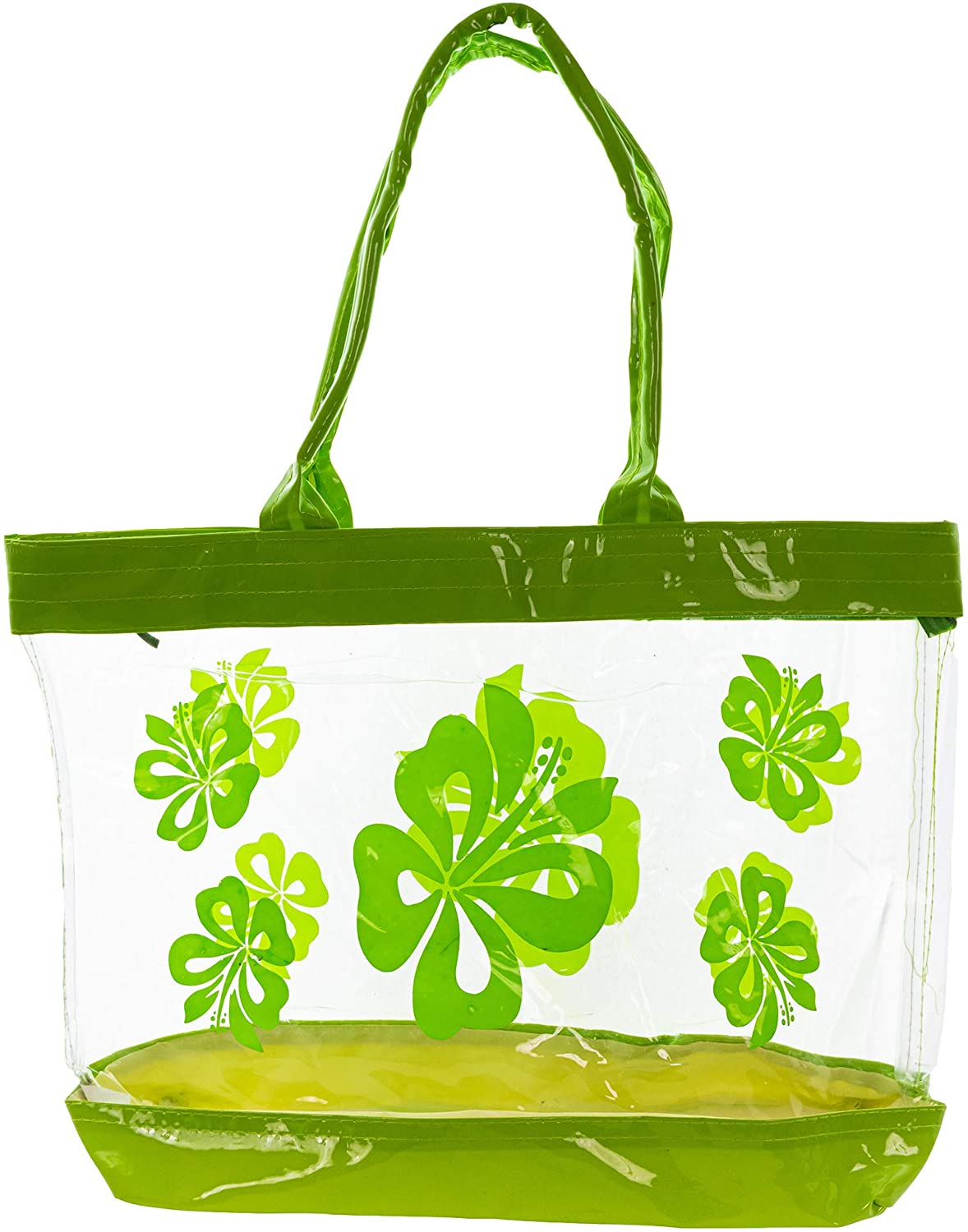 Price:$12.99    Women Transparent Hibiscus/Flower Printed Casual Shoulder Tote Beach Bag  Clothing