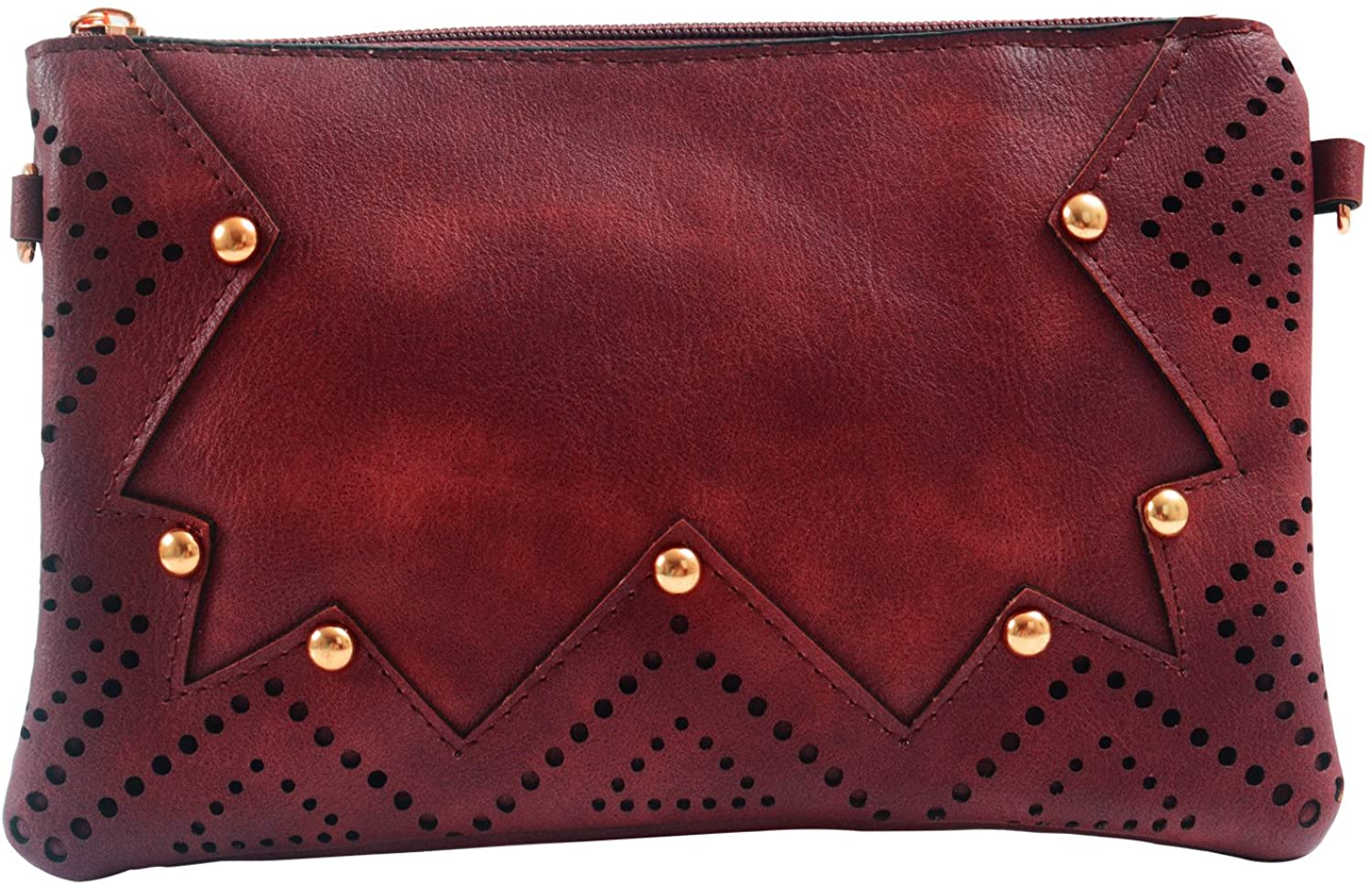 Price:$10.56 Pulama Cellphone Crossbody Bag Mini Purse Shoulder Bag Patch Work Cellphone Pouch Burngundy  Handbags   