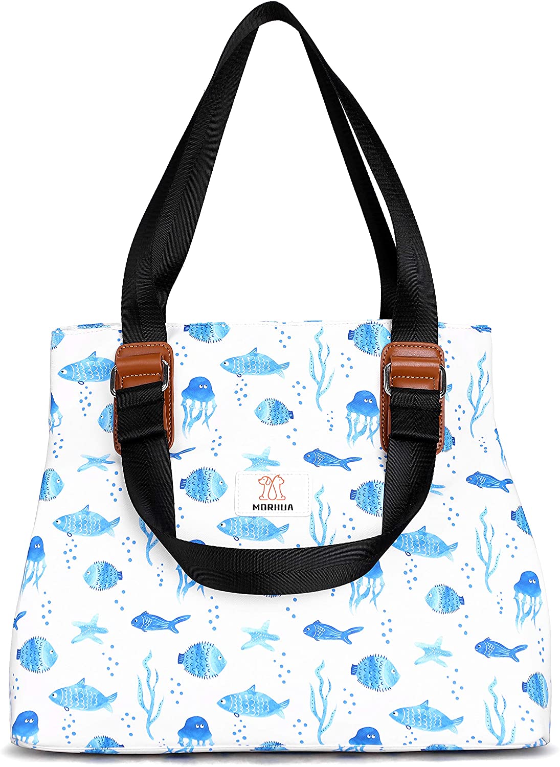 Price:$14.99     MORHUA Beach Bags Totes Beach Totes Water Resistant Totes Beach Tote Bag Gym Bag Large Tote Bag Shoulder Bags (Sea-Fish BG)   Clothing